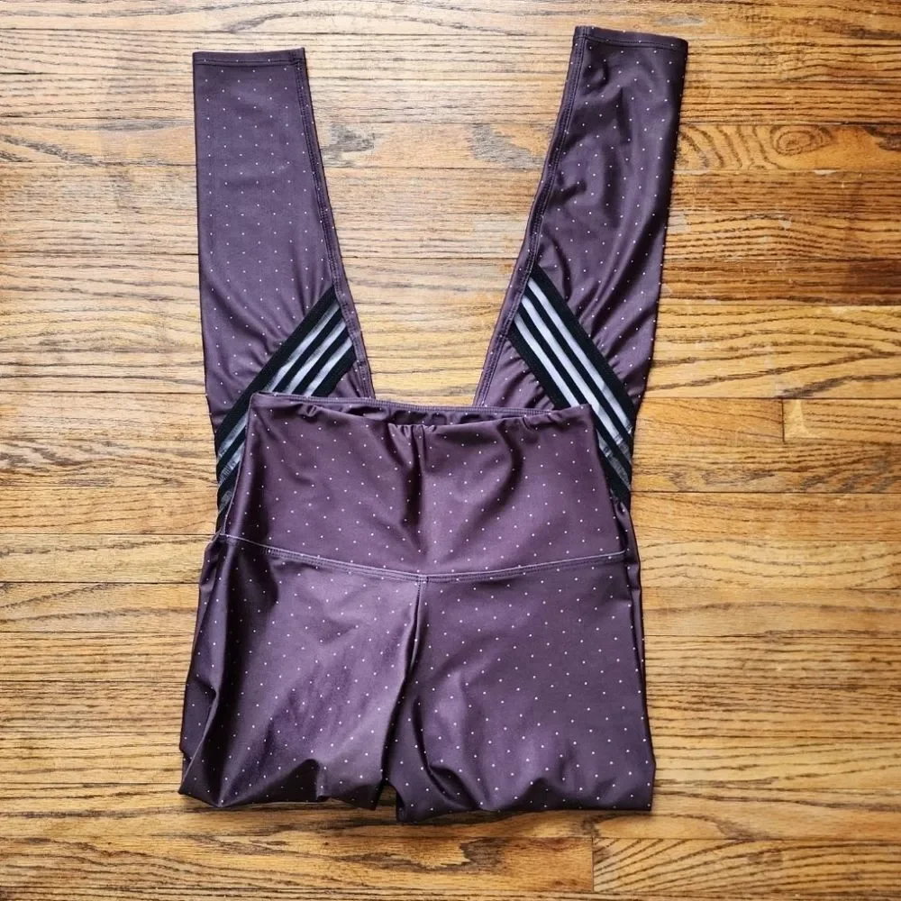 FP Movement X Onzie Purple Polka Dot High Rise Leggings XS Yoga Pants